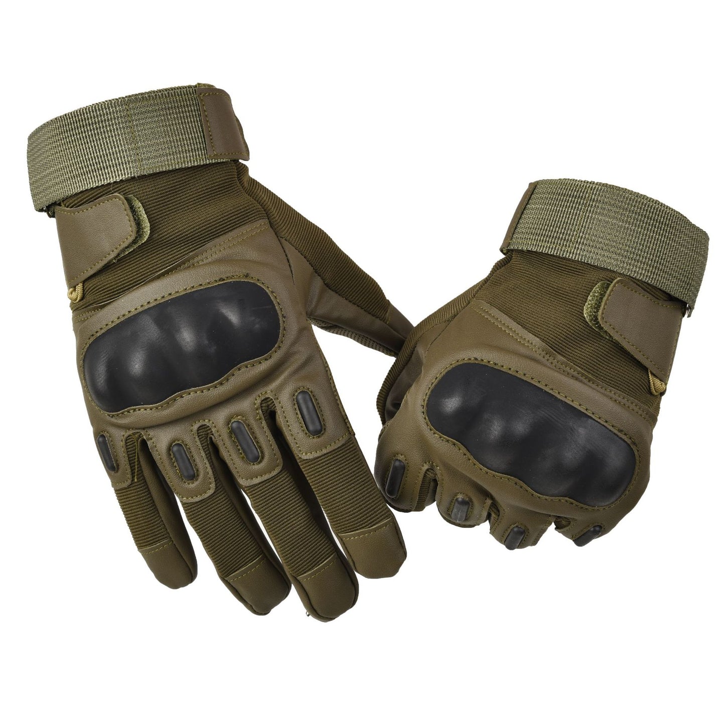 Men’s Military Tactical Full Finger Gloves – Anti-Slip Leather Motorcycle Gloves with Knuckle Protection, Breathable Fabric & Shock-Absorbing Palm Pads