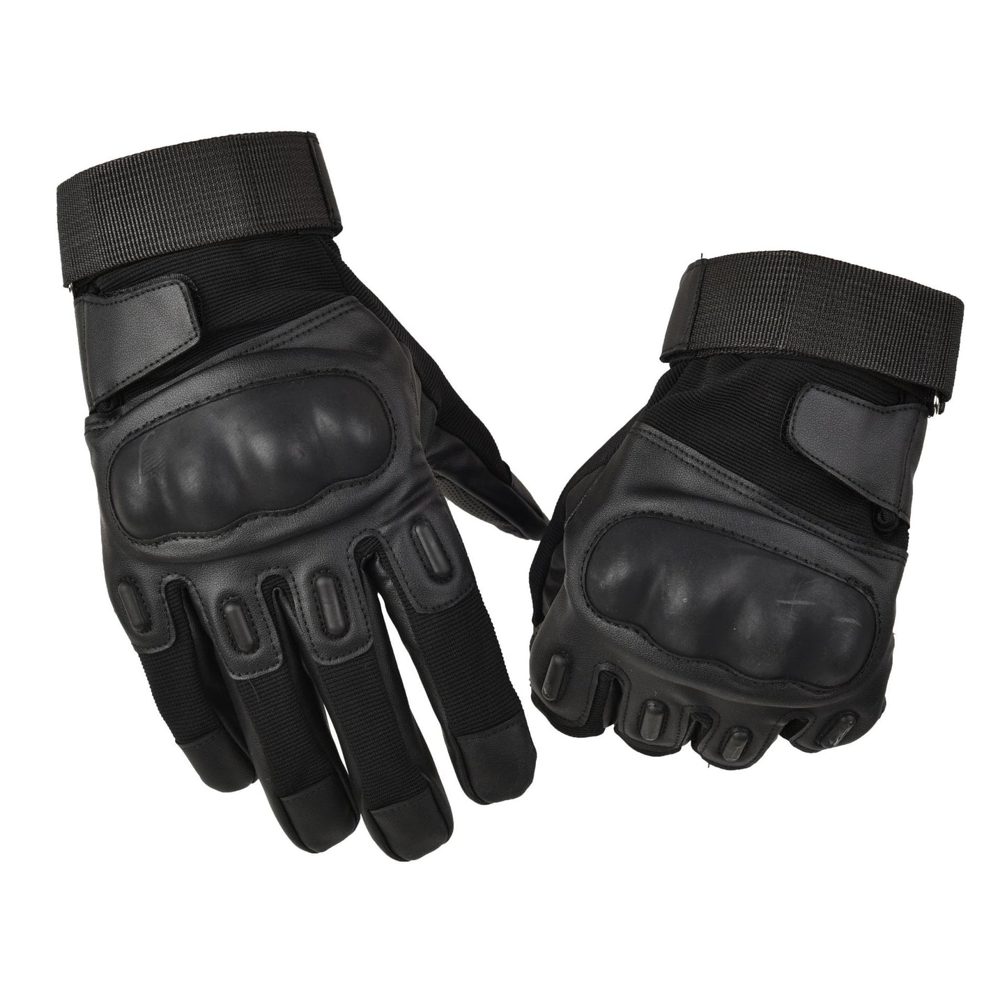 Men’s Military Tactical Full Finger Gloves – Anti-Slip Leather Motorcycle Gloves with Knuckle Protection, Breathable Fabric & Shock-Absorbing Palm Pads