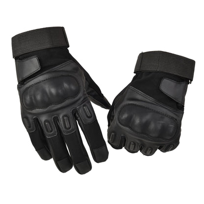 Men’s Military Tactical Full Finger Gloves – Anti-Slip Leather Motorcycle Gloves with Knuckle Protection, Breathable Fabric & Shock-Absorbing Palm Pads