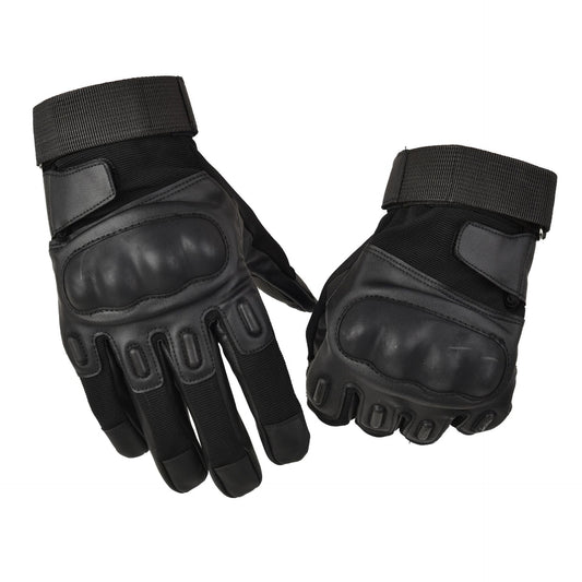Men’s Military Tactical Full Finger Gloves – Anti-Slip Leather Motorcycle Gloves with Knuckle Protection, Breathable Fabric & Shock-Absorbing Palm Pads