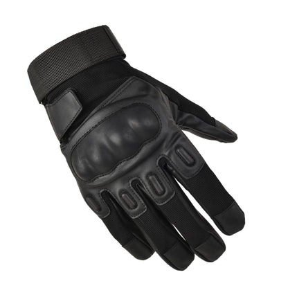 Men’s Military Tactical Full Finger Gloves – Anti-Slip Leather Motorcycle Gloves with Knuckle Protection, Breathable Fabric & Shock-Absorbing Palm Pads