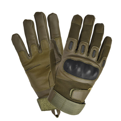 Men’s Military Tactical Full Finger Gloves – Anti-Slip Leather Motorcycle Gloves with Knuckle Protection, Breathable Fabric & Shock-Absorbing Palm Pads