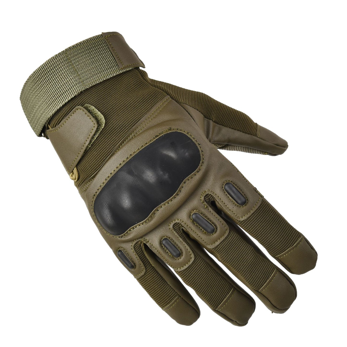 Men’s Military Tactical Full Finger Gloves – Anti-Slip Leather Motorcycle Gloves with Knuckle Protection, Breathable Fabric & Shock-Absorbing Palm Pads