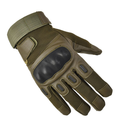 Men’s Military Tactical Full Finger Gloves – Anti-Slip Leather Motorcycle Gloves with Knuckle Protection, Breathable Fabric & Shock-Absorbing Palm Pads