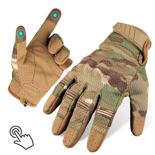 Outdoor Tactical Camouflage Touchscreen Gloves – Breathable Full Finger Motorcycle Riding Gloves
