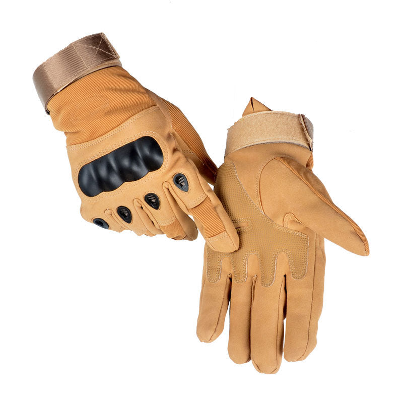 Outdoor Tactical Full Finger Gloves – Anti-Slip Nubuck Leather Motorcycle Gloves for Riding, Training & Fitness – Sun Protection Military Style